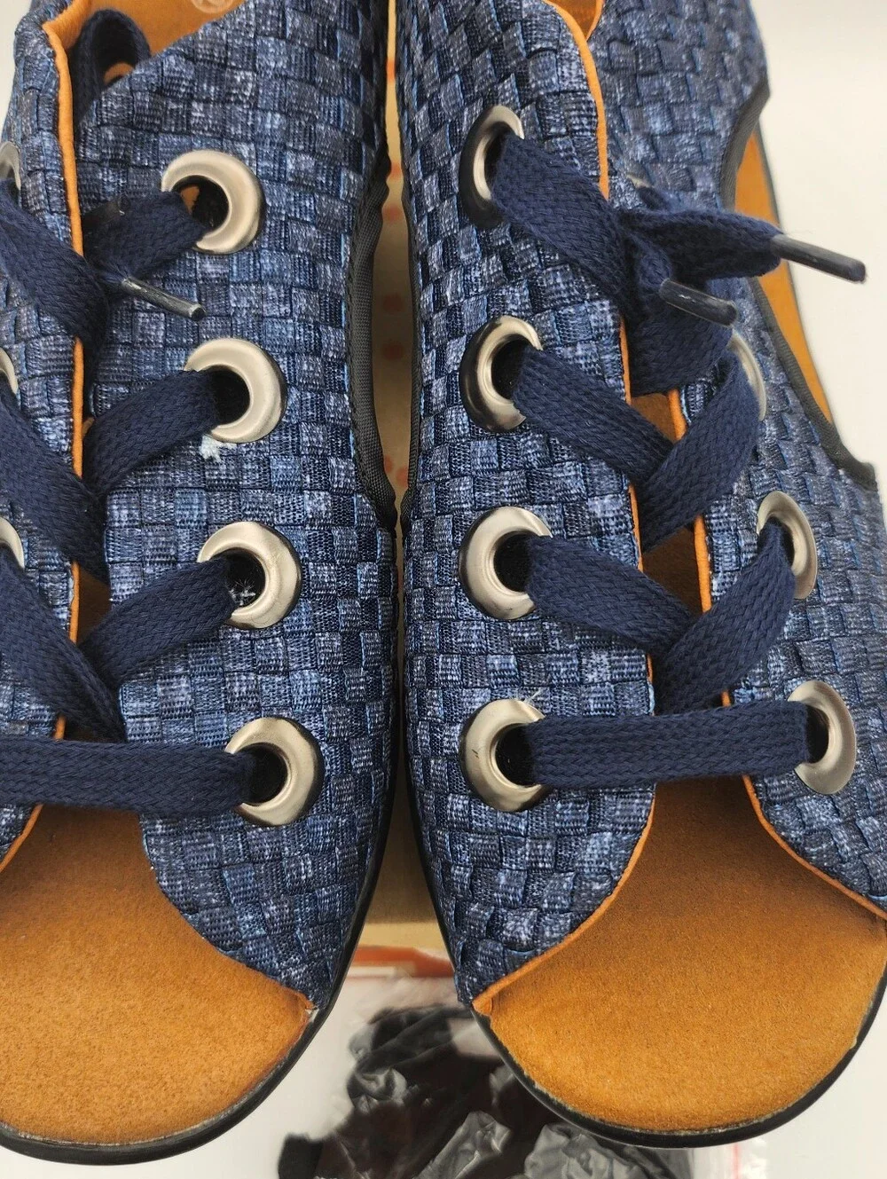 Bernie Mev Open-Toe Navy Lace-up Espadrilles / NIB / 42